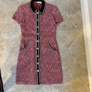Maje Contrasting Tweed Dress